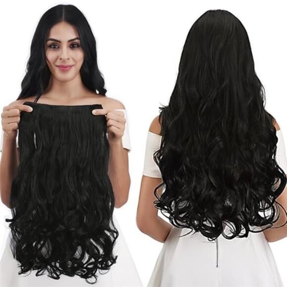 REECHO 20" 1-Pack 3/4 Full Head Curly Wave Clips in on Synthetic Hair - Picture 7 of 7